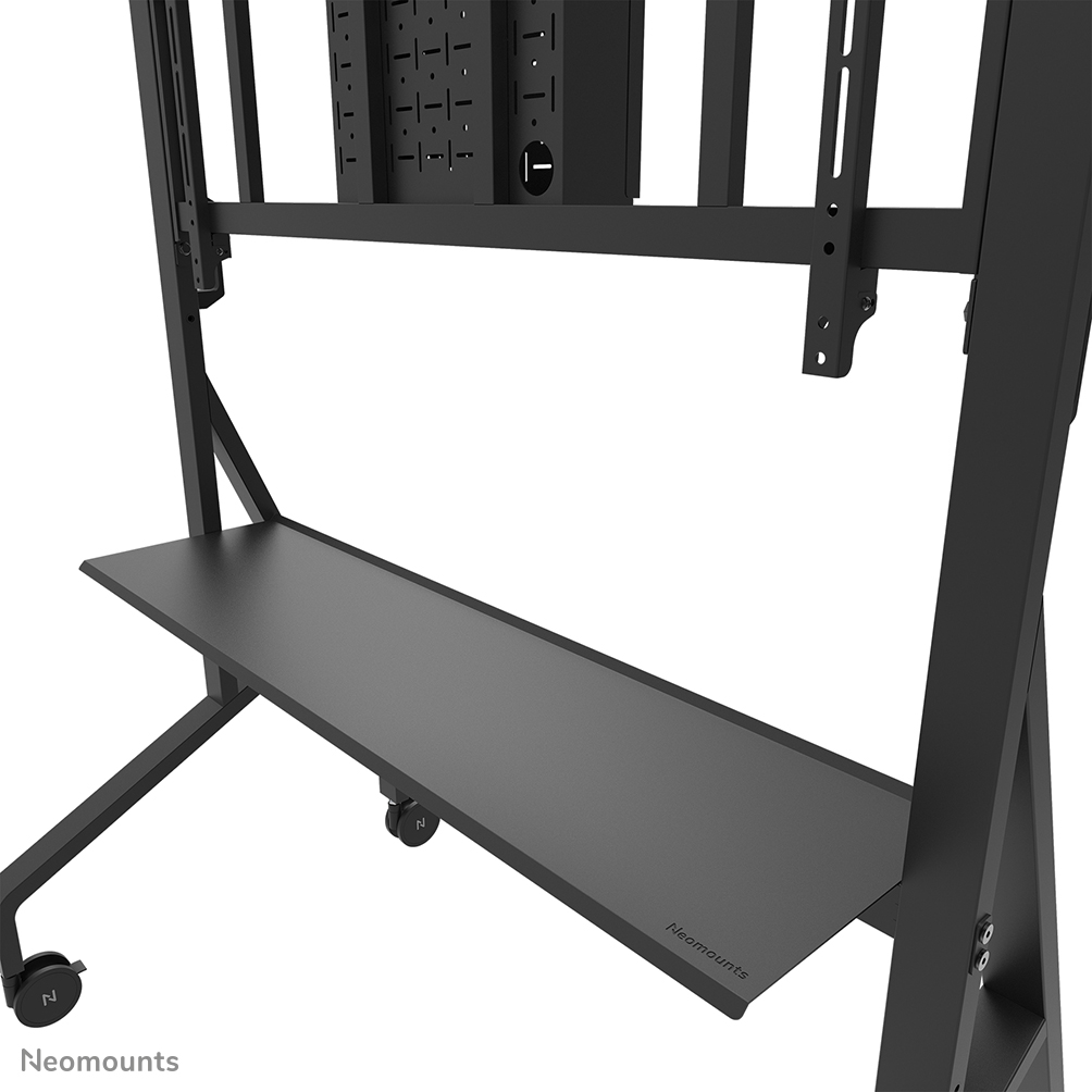 Neomounts FL50-575BL1 Support au sol mobile pour écran 65-110" - étagère multimédia incluse - installation rapide - TÜV